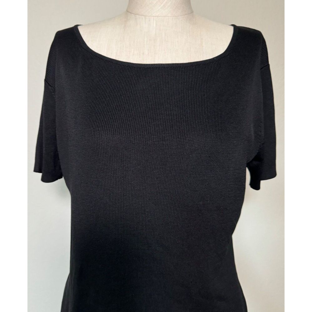 Harolds Hand Framed 100%‎ Silk Blouse Women Size Medium Black Silk Shirt - Picture 2 of 10